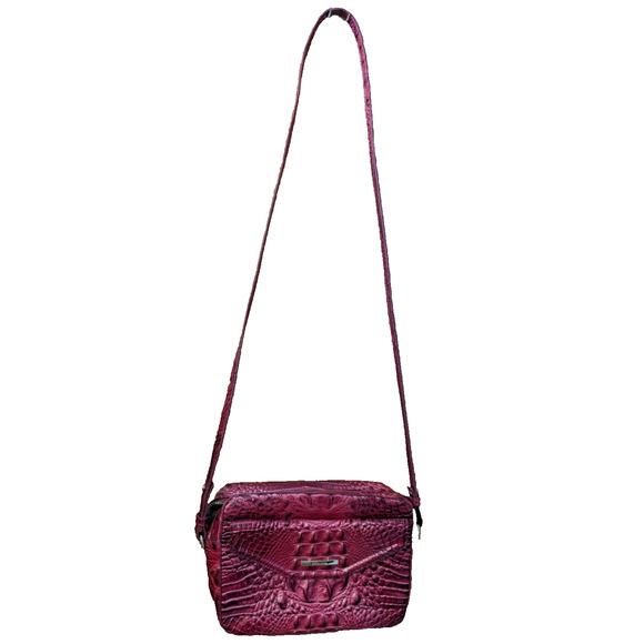 Brahmin SHEA Pomegranate Melbourne Leather Crossbody Bag Purse EUC - Picture 1 of 8